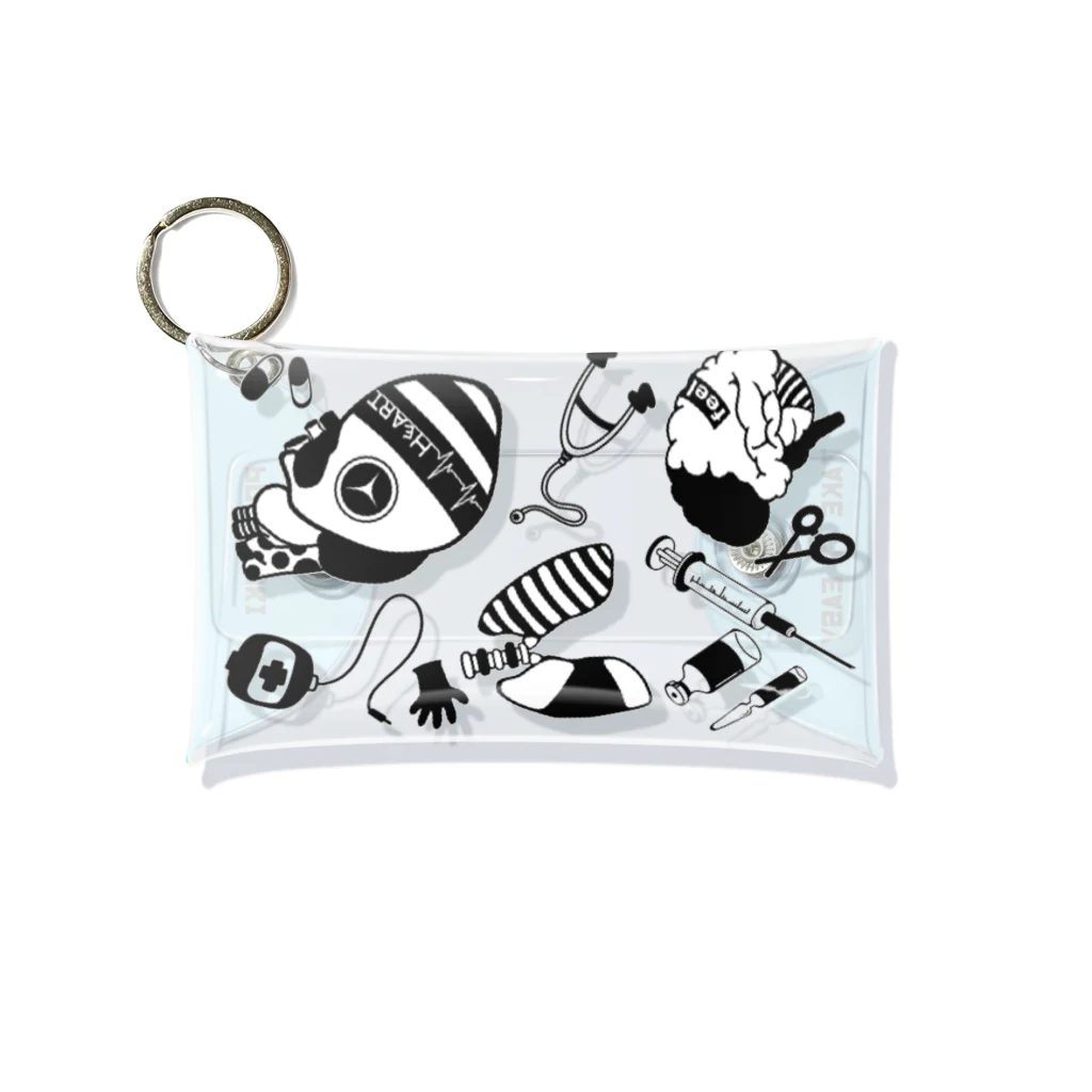 Nバクのメディカルケース（モノクロ） Mini Clear Multipurpose Case