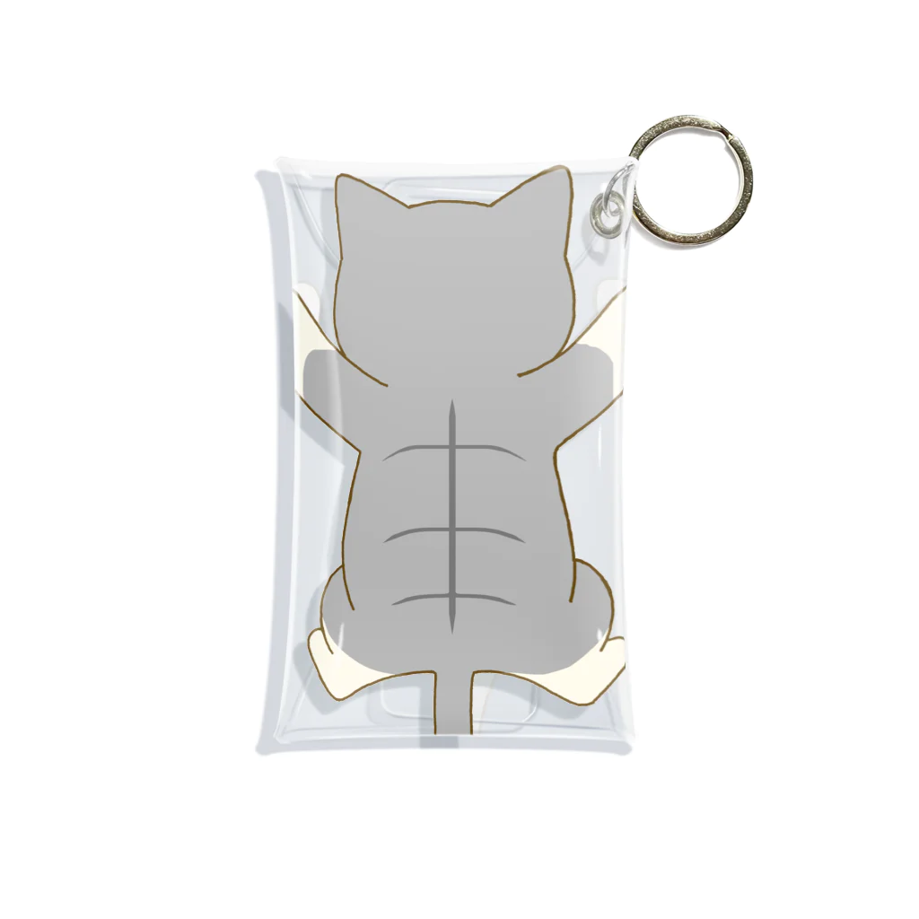 かわいいもののおみせ　いそぎんちゃくのしがみつくサバ白猫 Mini Clear Multipurpose Case