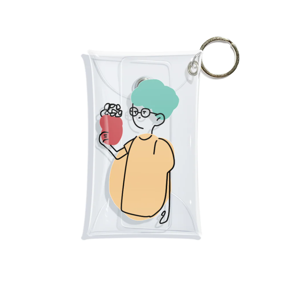 毎日の思い出のポップコーンとめがねくん Mini Clear Multipurpose Case