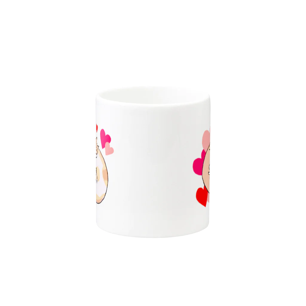SHINOBU LABORATORY.の3にゃんず(Heart) Mug :other side of the handle