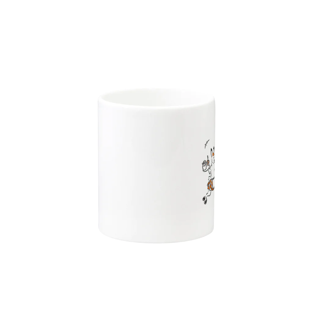 わたなべさんちのアメリカンダイナー鳥獣戯画マグカップ Mug :other side of the handle