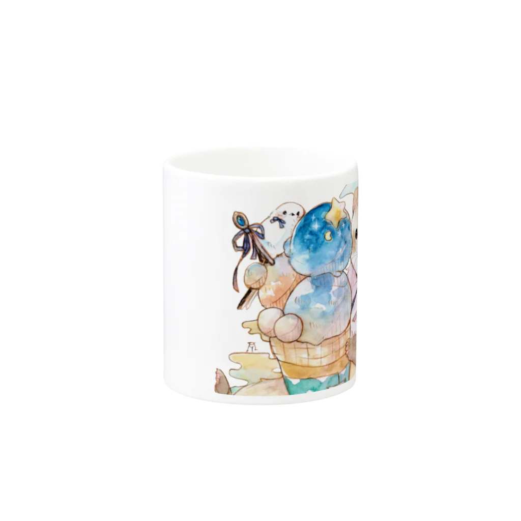 ふるふる工房③の夏空アイス Mug :other side of the handle