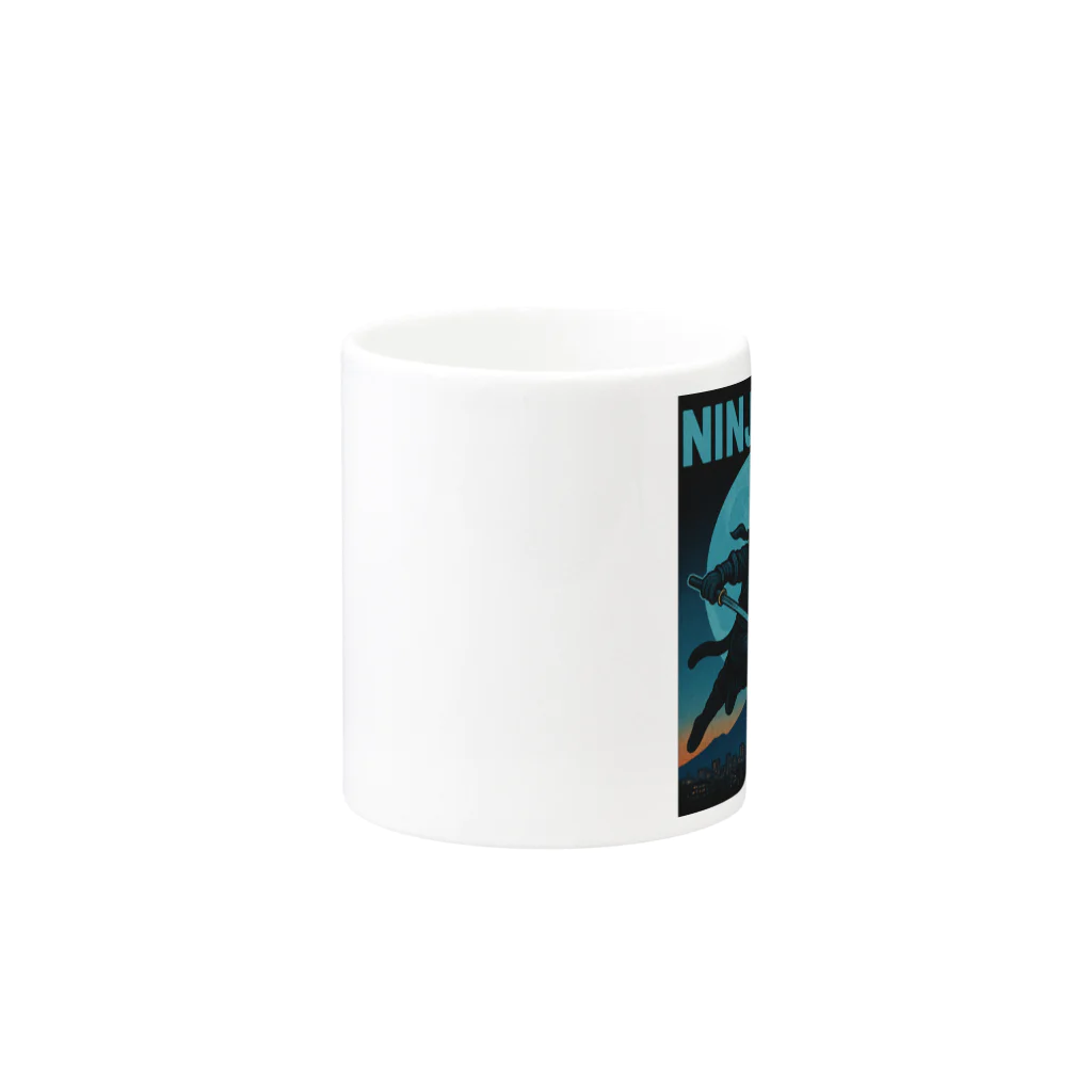 Atena-DesighnのNINJA CAT（1）忍者猫 Mug :other side of the handle