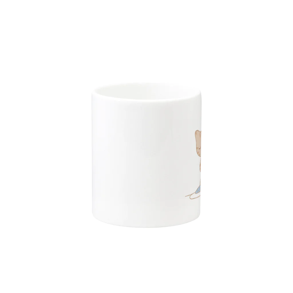 おいしいごはん屋のいただきますねこ・茶 Mug :other side of the handle