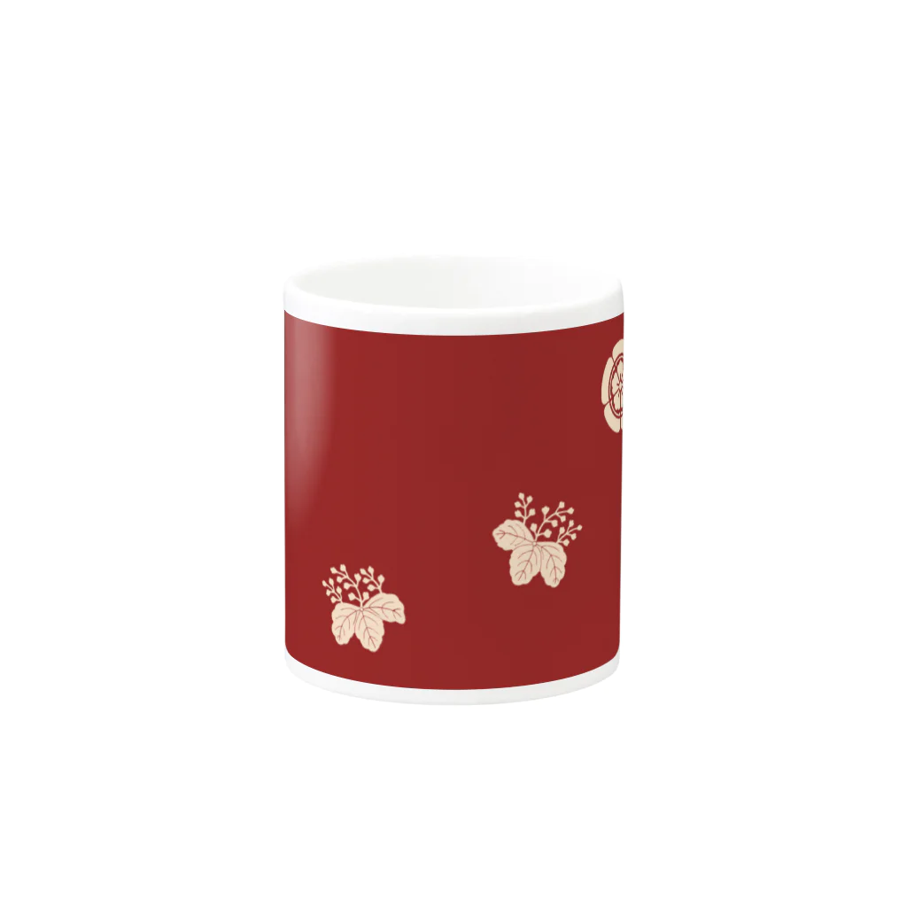 Rigelの木瓜桐文緋羅紗陣羽織柄 Mug :other side of the handle