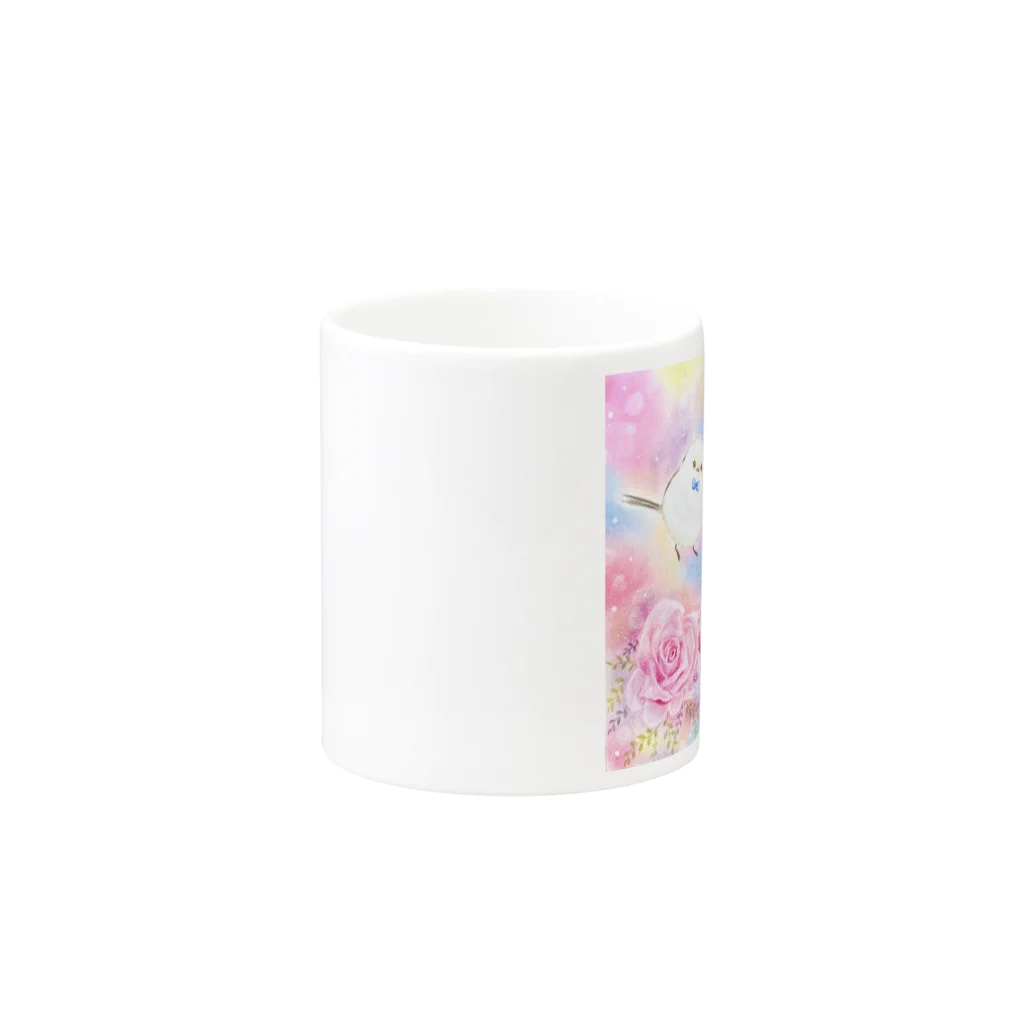 る〜ぷのシマエナガさんと薔薇 Mug :other side of the handle