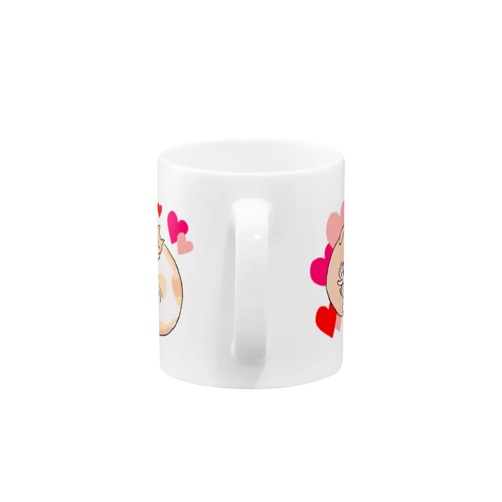 SHINOBU LABORATORY.の3にゃんず(Heart) Mug :handle