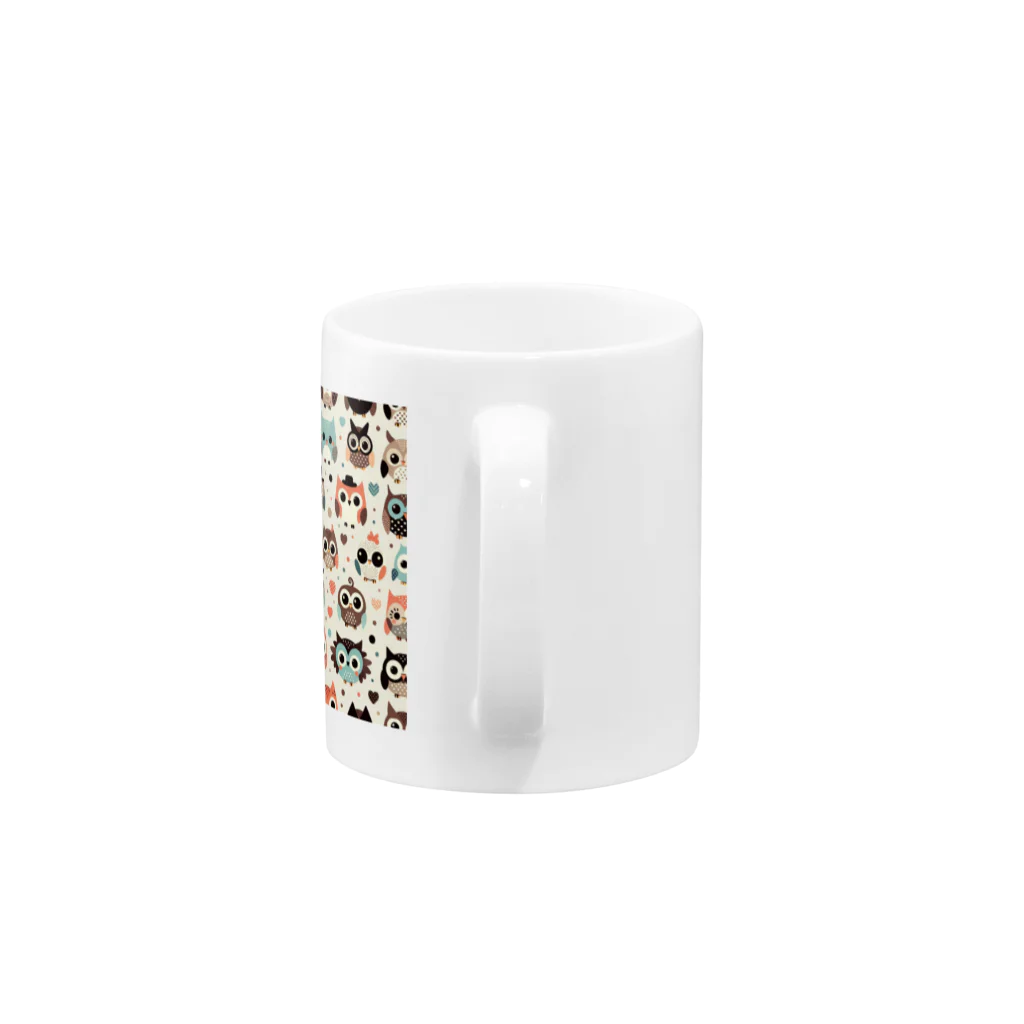 18ban's shopのフクロウドット柄 Mug :handle
