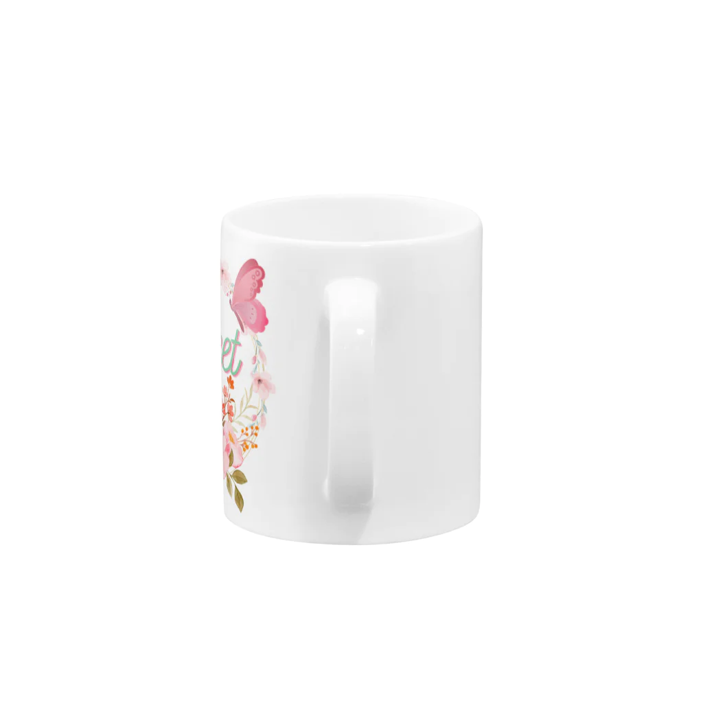 Japan  KAWAIIのフローラルリース Mug :handle