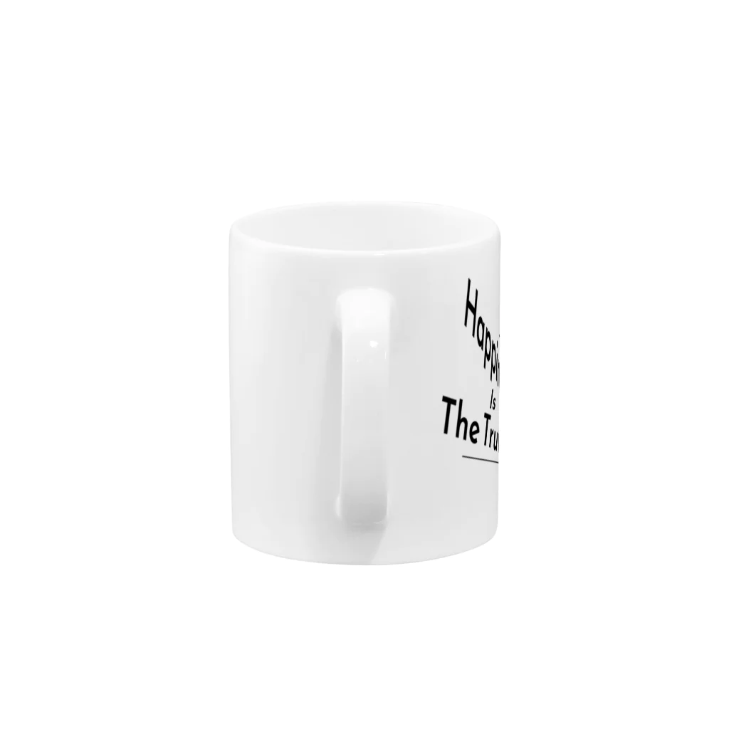 『Nothing Is Real』-- IN SUZURIのHappiness Is The Truth!（黒） Mug :handle