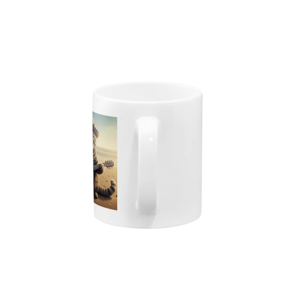 tamatama1038のギターを弾く猫 Mug :handle