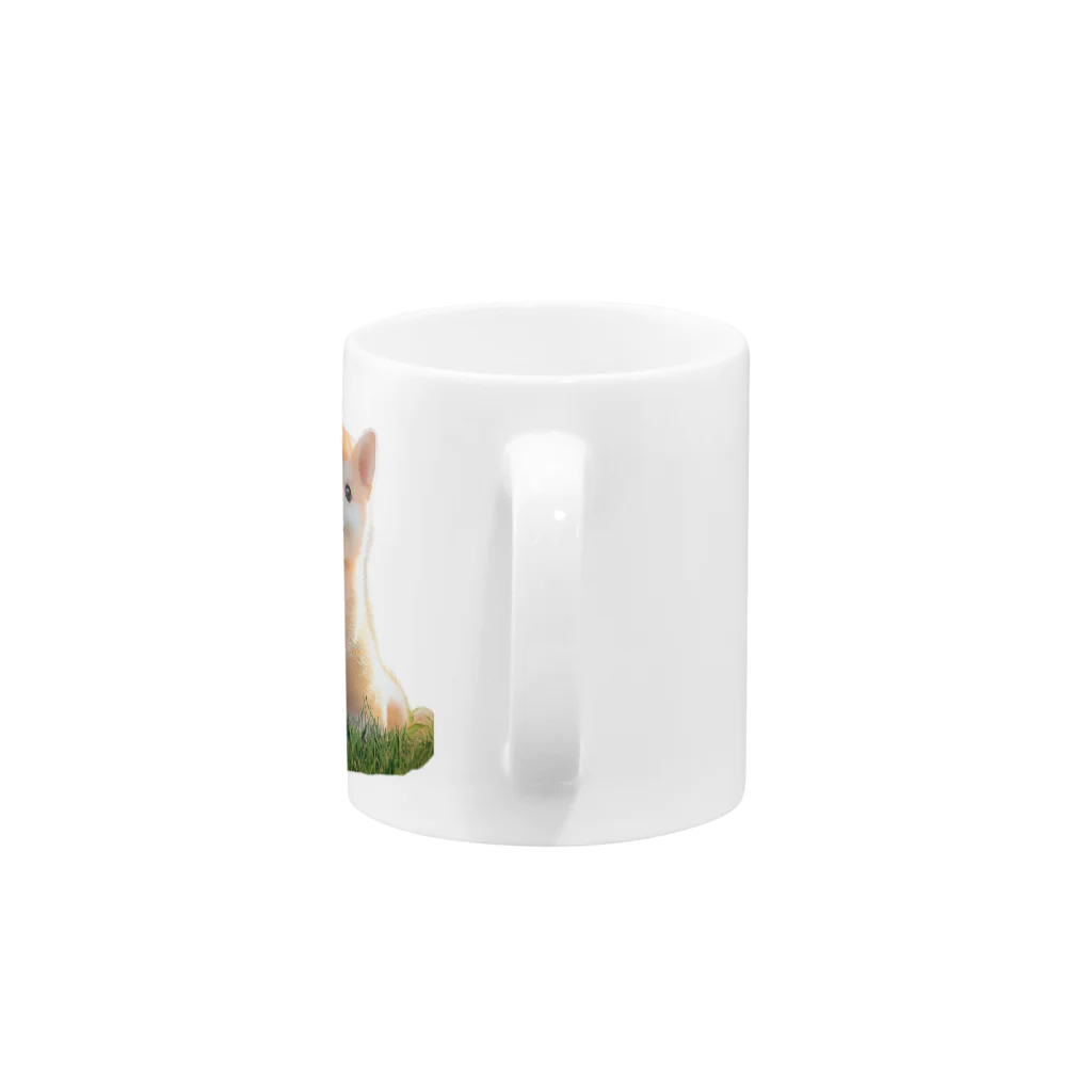 癒しの箱庭の柴犬の子犬の癒しマグカップ Mug :handle
