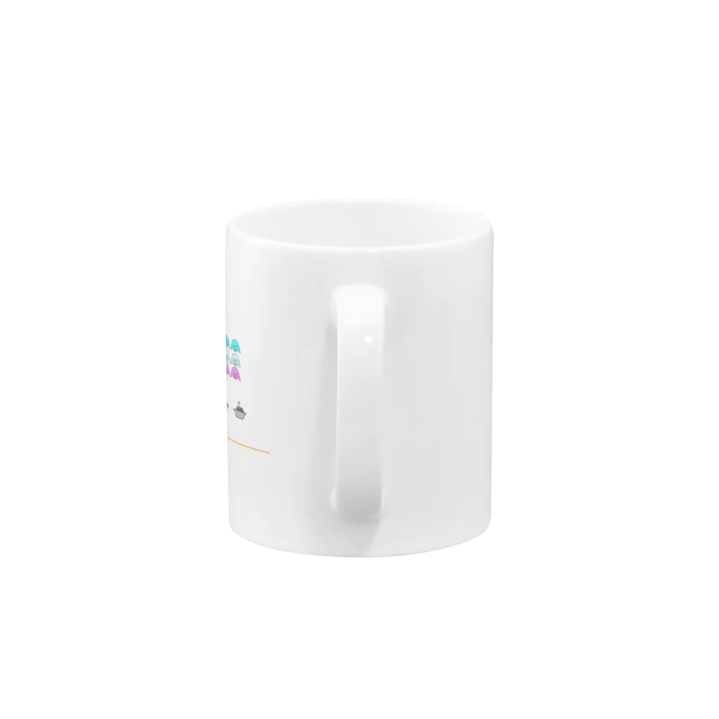 ペットの動画・ペットサプリのにゃんべーだー（しろ） Mug :handle
