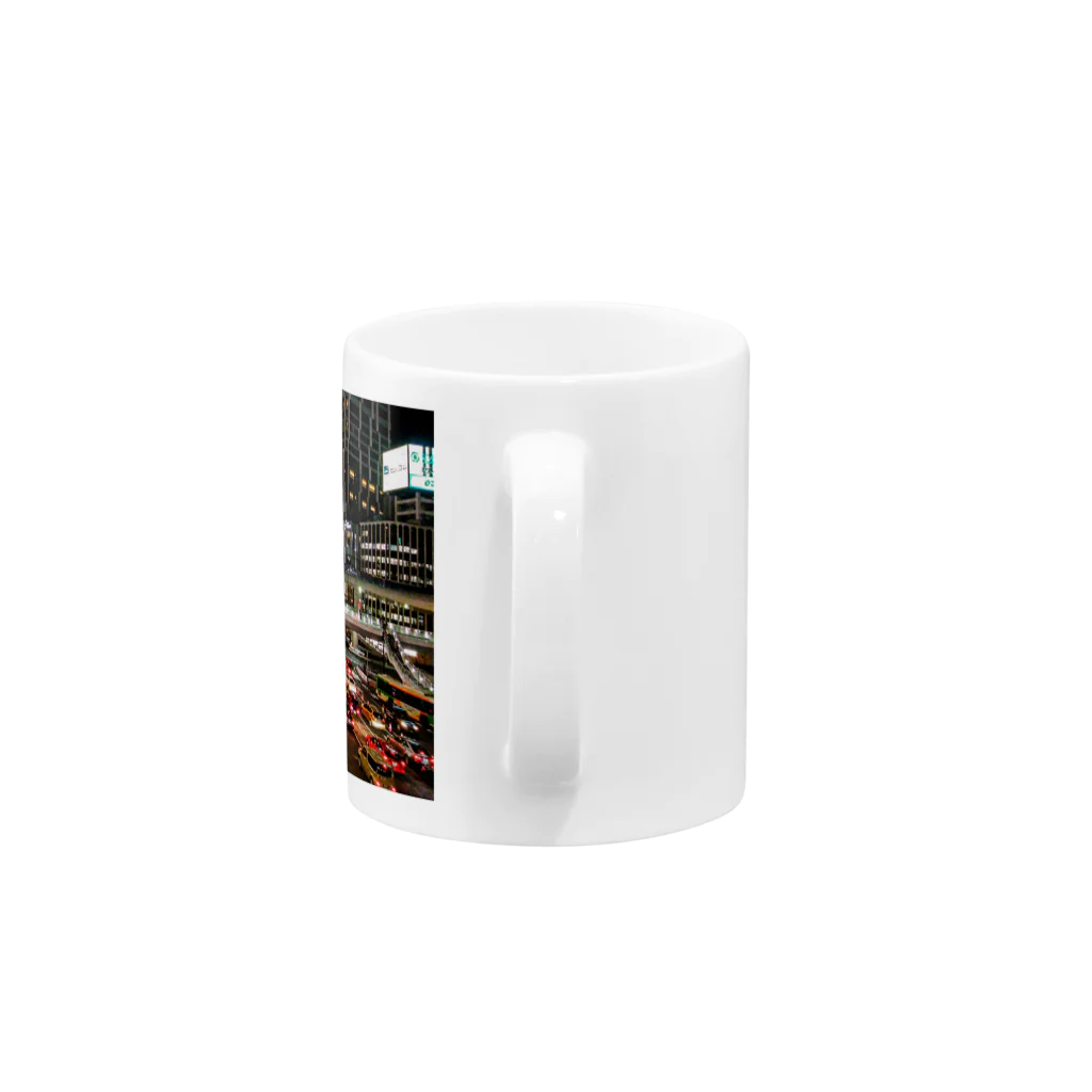 漣帽商店の渋谷の夜景 Mug :handle