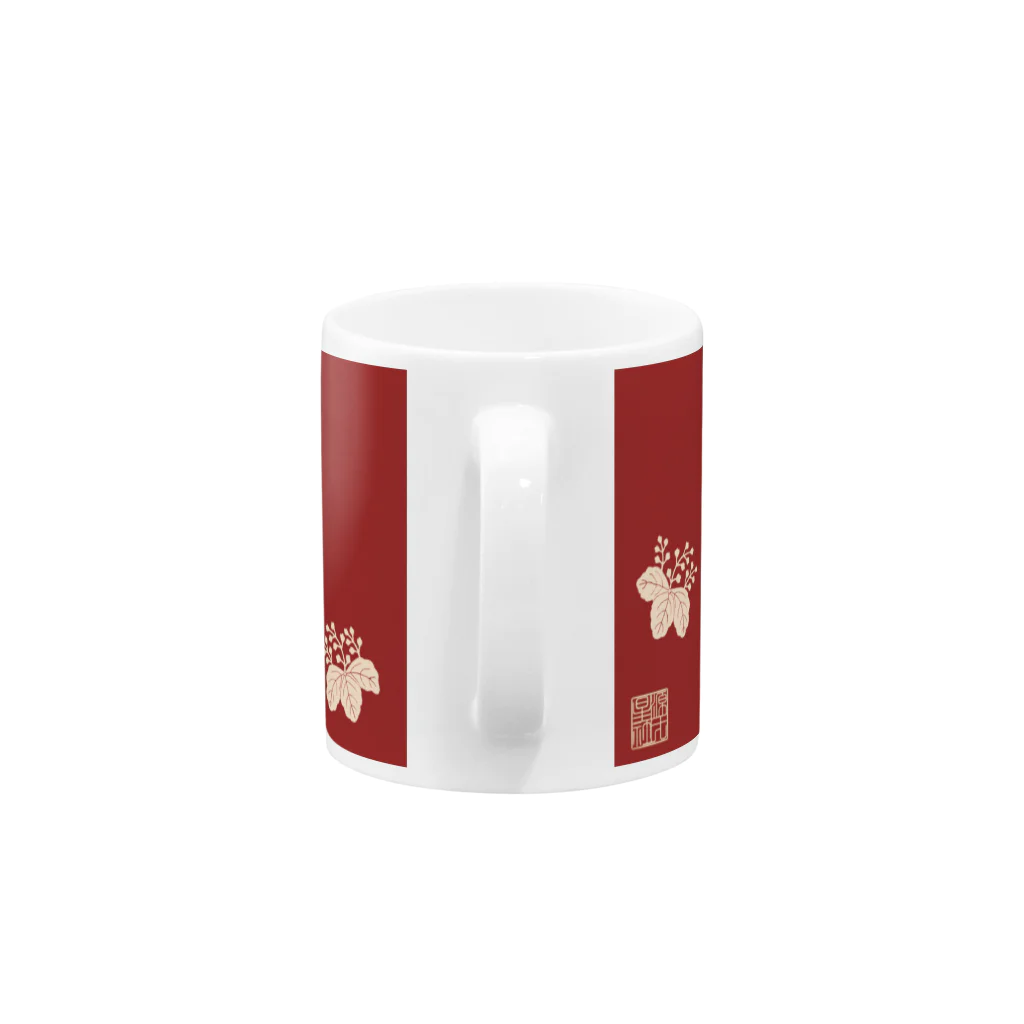 Rigelの木瓜桐文緋羅紗陣羽織柄 Mug :handle