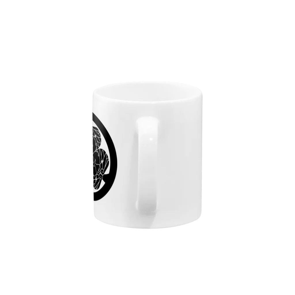 『Nothing Is Real』-- IN SUZURIの動物家紋。H.T.（三つ葉葵ハシビロコウ）黒 Mug :handle