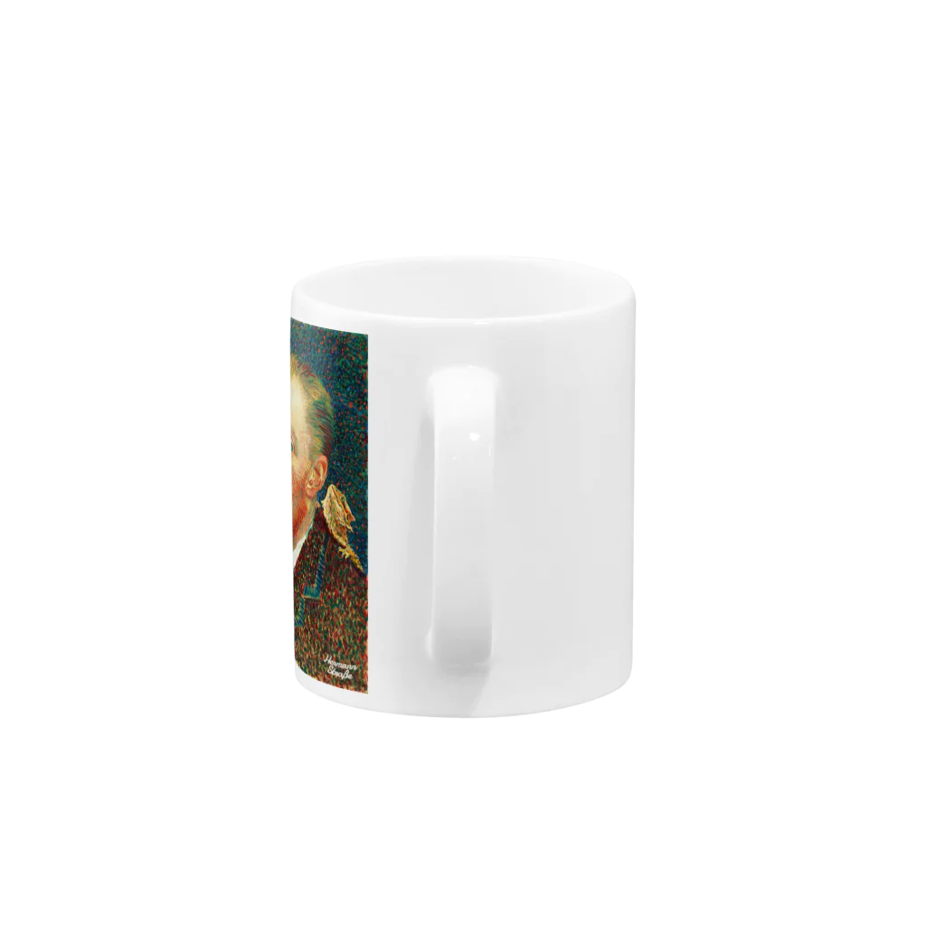 HermannStrasseのゴッホとフトアゴヒゲトカゲ Mug :handle