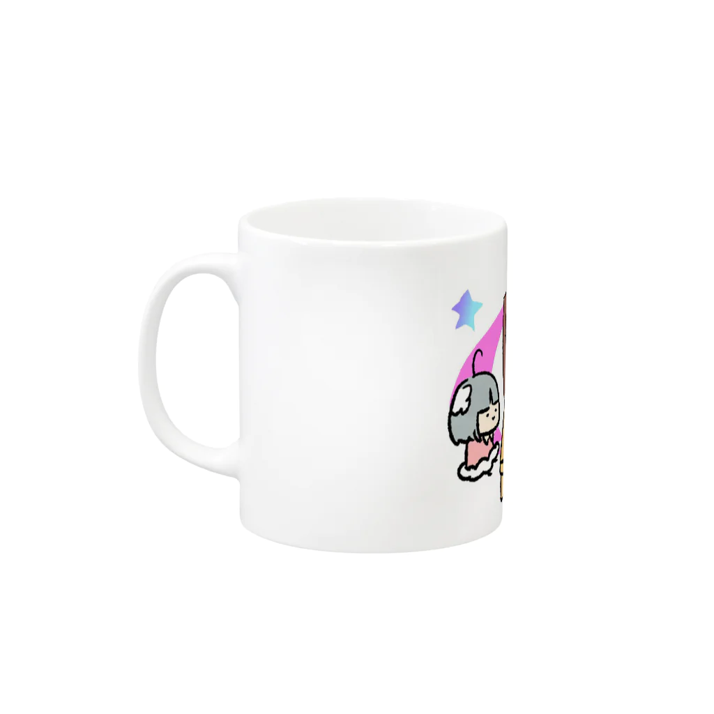 はーちゃん商店のみんなで食べるとおいしいね Mug :left side of the handle