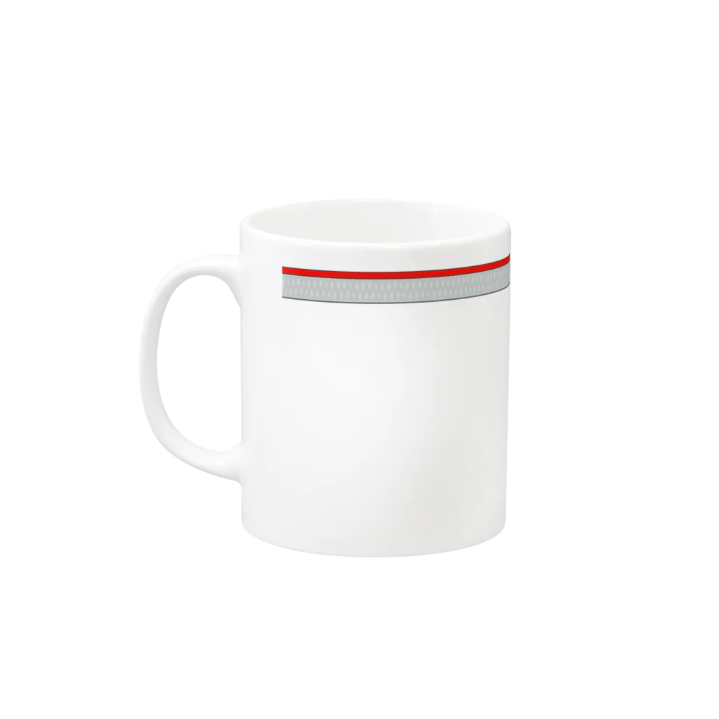 みゃみゅみぇっみょ（バスケット）のフチdeダンク　レッド（バスケットボール） Mug :left side of the handle