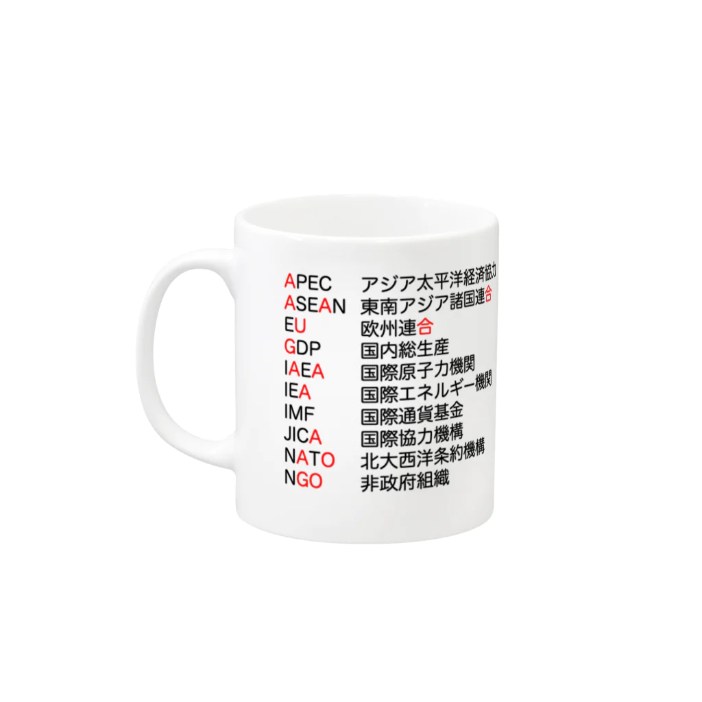 juken_senseiの社会　略語 Mug :left side of the handle
