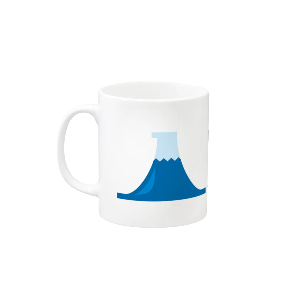 無彩色デザイン販売所の初夢 / 一富士二鷹三茄子 Mug :left side of the handle