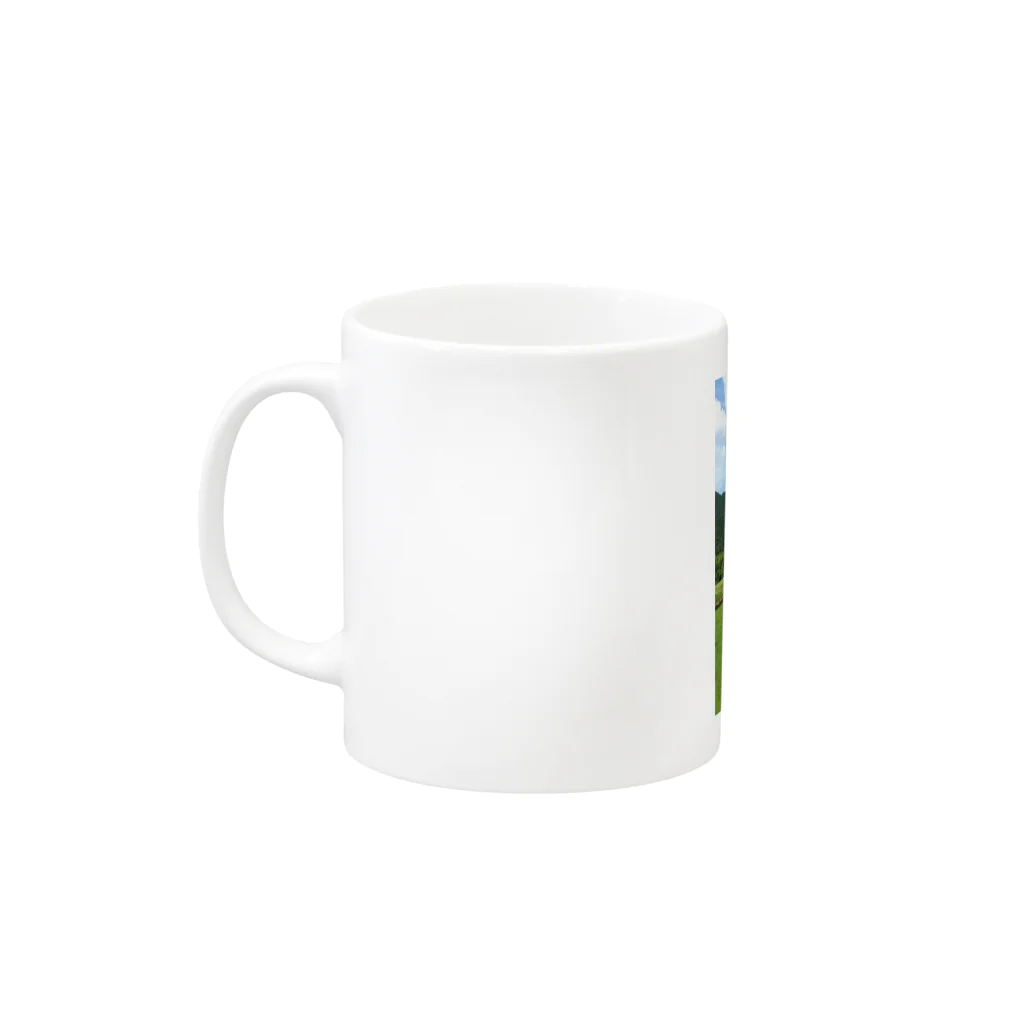 だるまの山の中の秘境駅 Mug :left side of the handle
