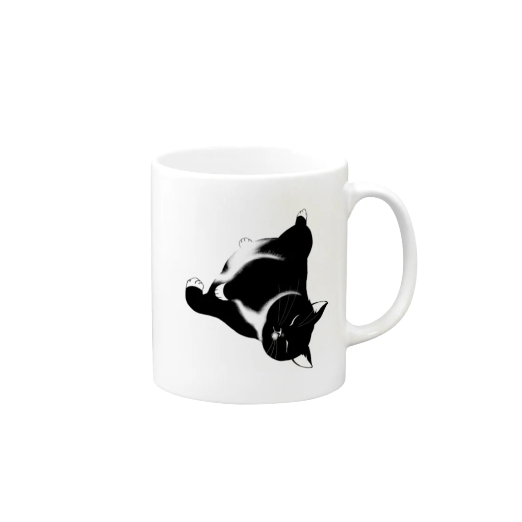 pomonaの猫のコロン Mug :right side of the handle