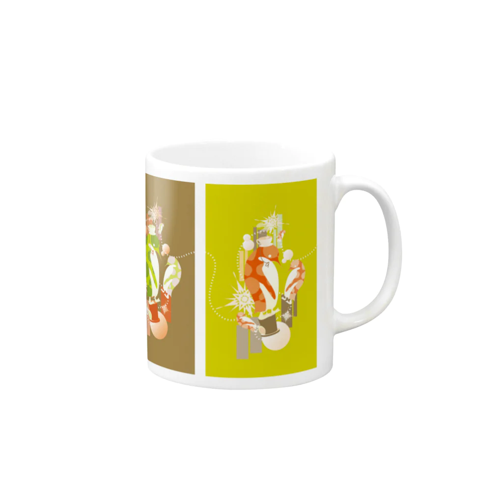 ペンギンパカリのTeaTime（4ペンギン） Mug :right side of the handle