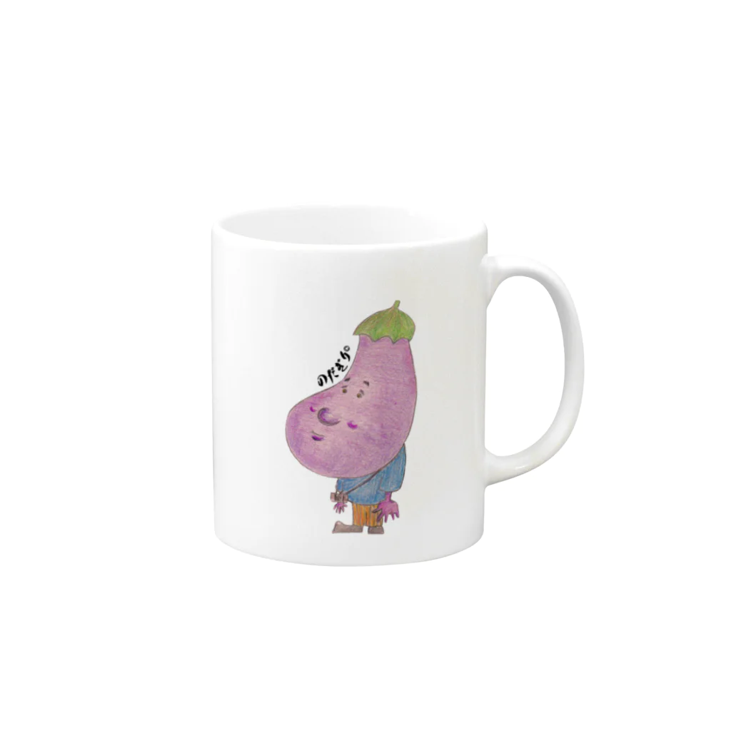 のだぎり　のお店のなすびくん Mug :right side of the handle