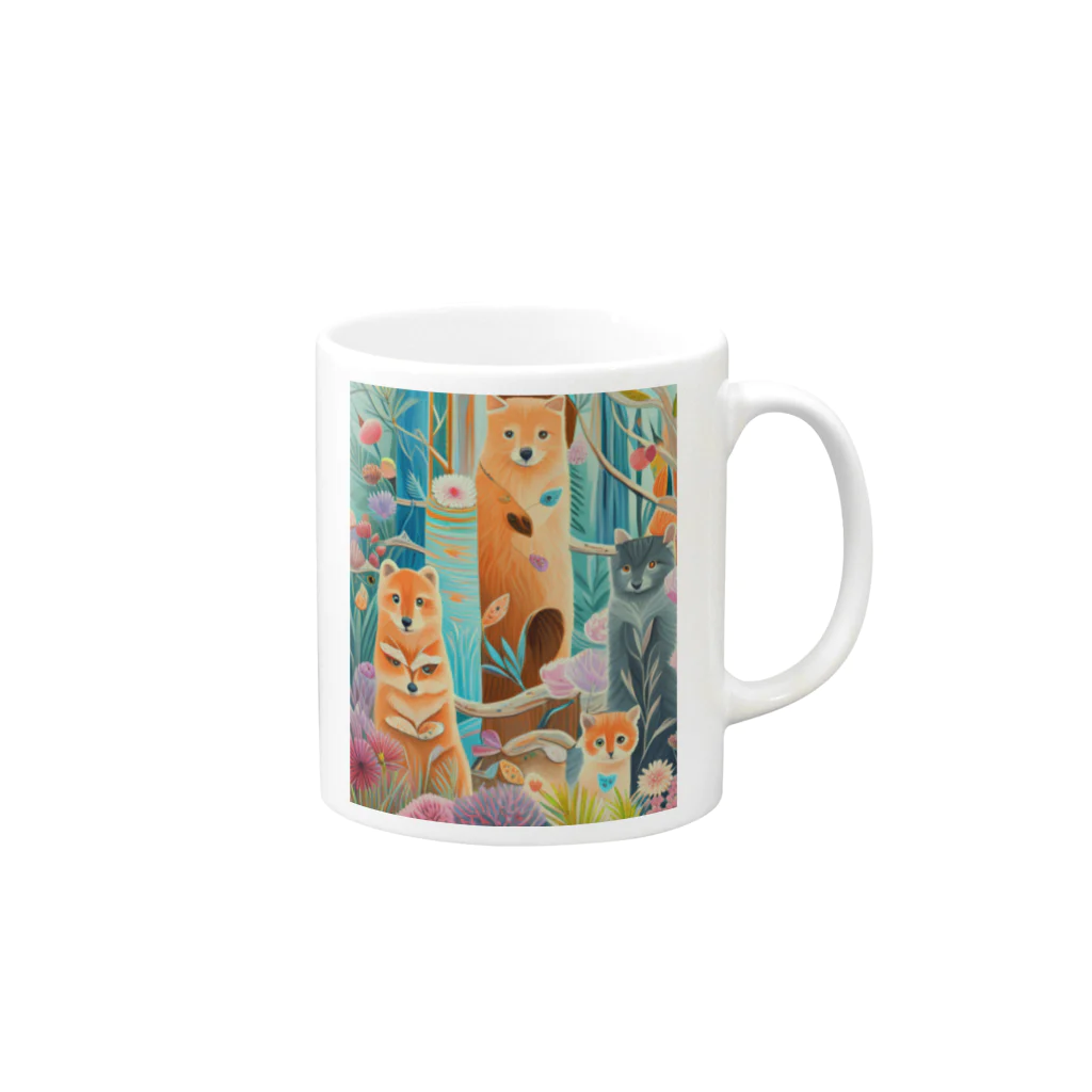 soramame1119の森の中の世界 Mug :right side of the handle