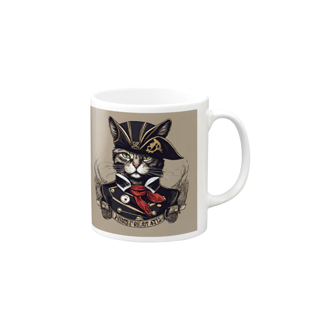 Jj-O_O-Jjの猫海賊団シリーズ★Duke船長 Mug :right side of the handle
