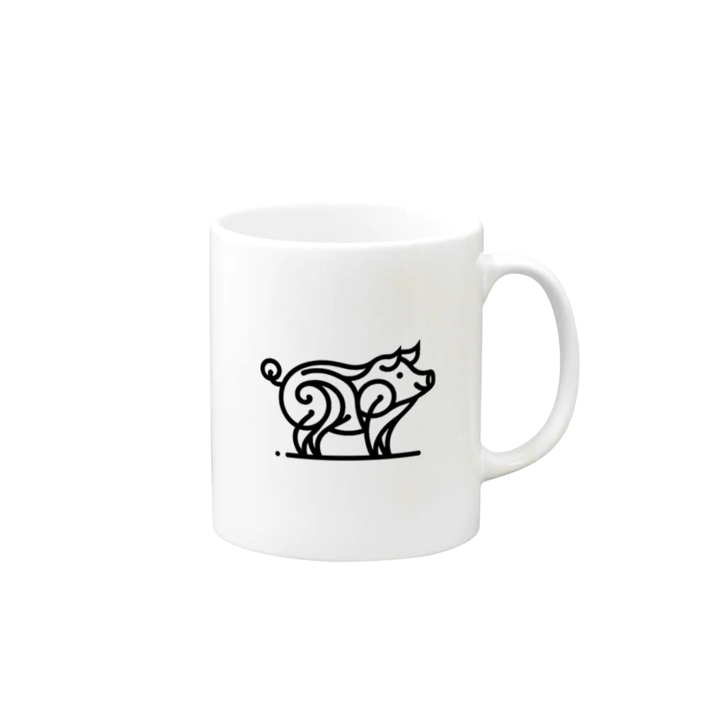 Bebezoの豚 Mug :right side of the handle