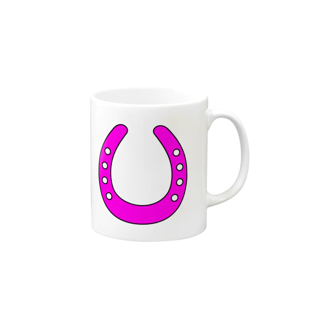 umajoの馬蹄（ホースシュー）Pink Mug :right side of the handle
