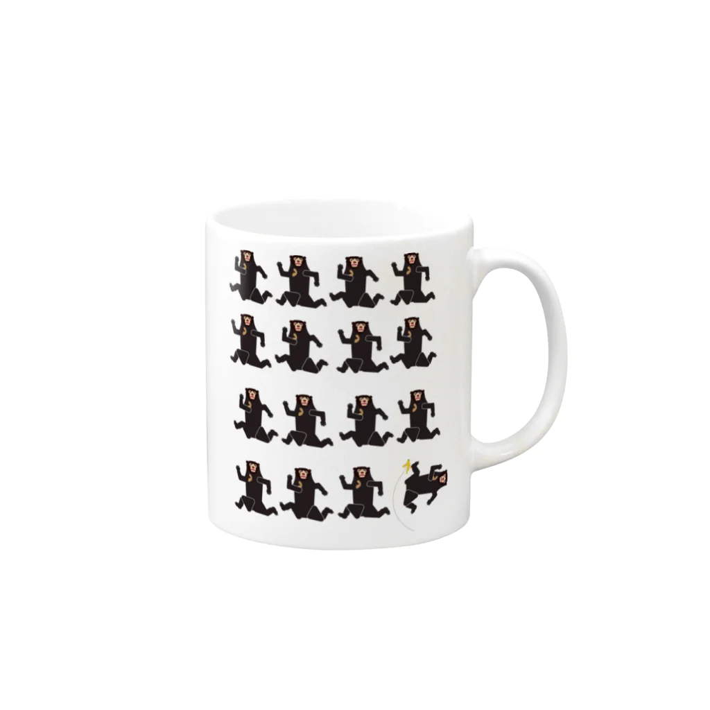つきれうのバナナとクマクマクマ……… Mug :right side of the handle
