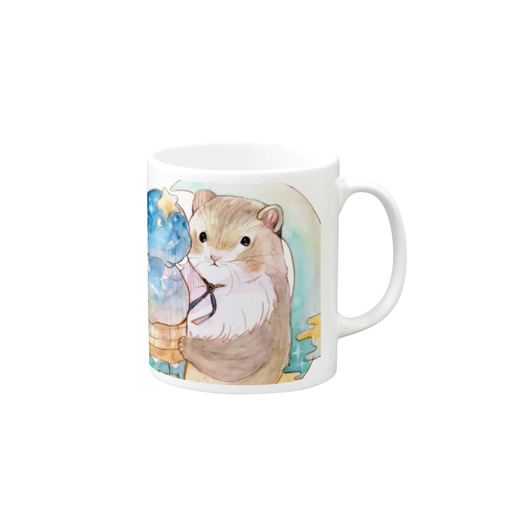 ふるふる工房③の夏空アイス Mug :right side of the handle