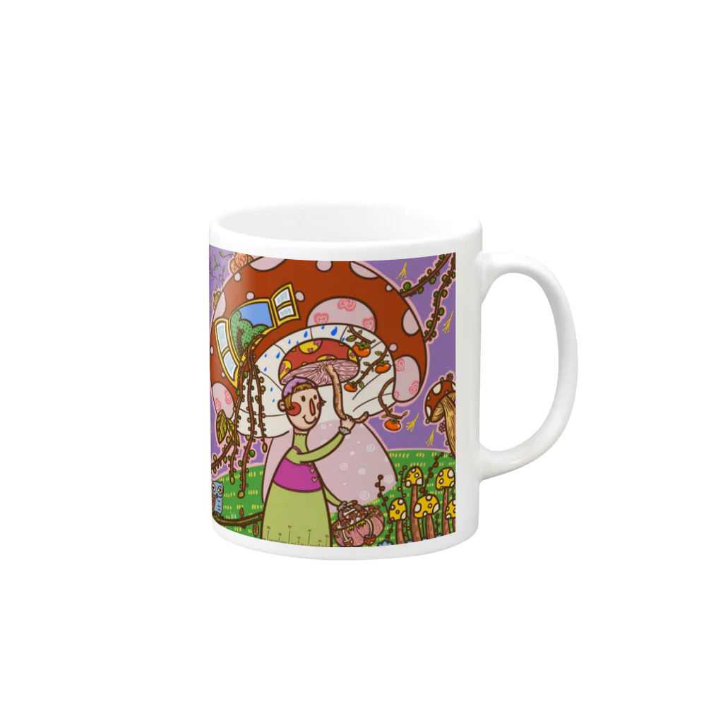 きのこのきのこ少女 Mug :right side of the handle