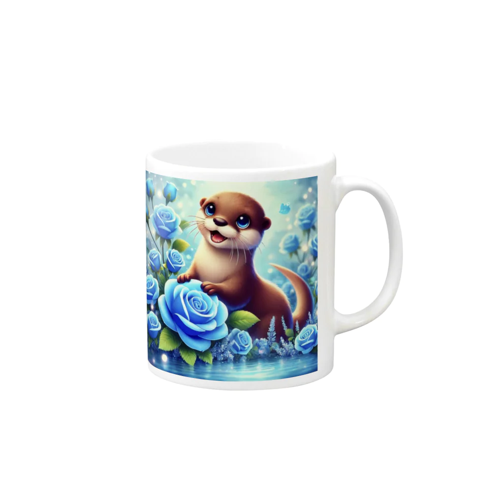master_hspの青薔薇のひととき Mug :right side of the handle