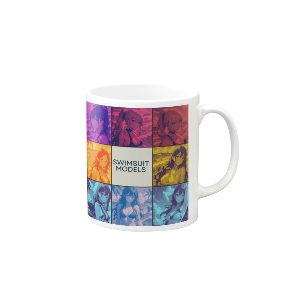noraneko storeのswimsuit models Mug :right side of the handle
