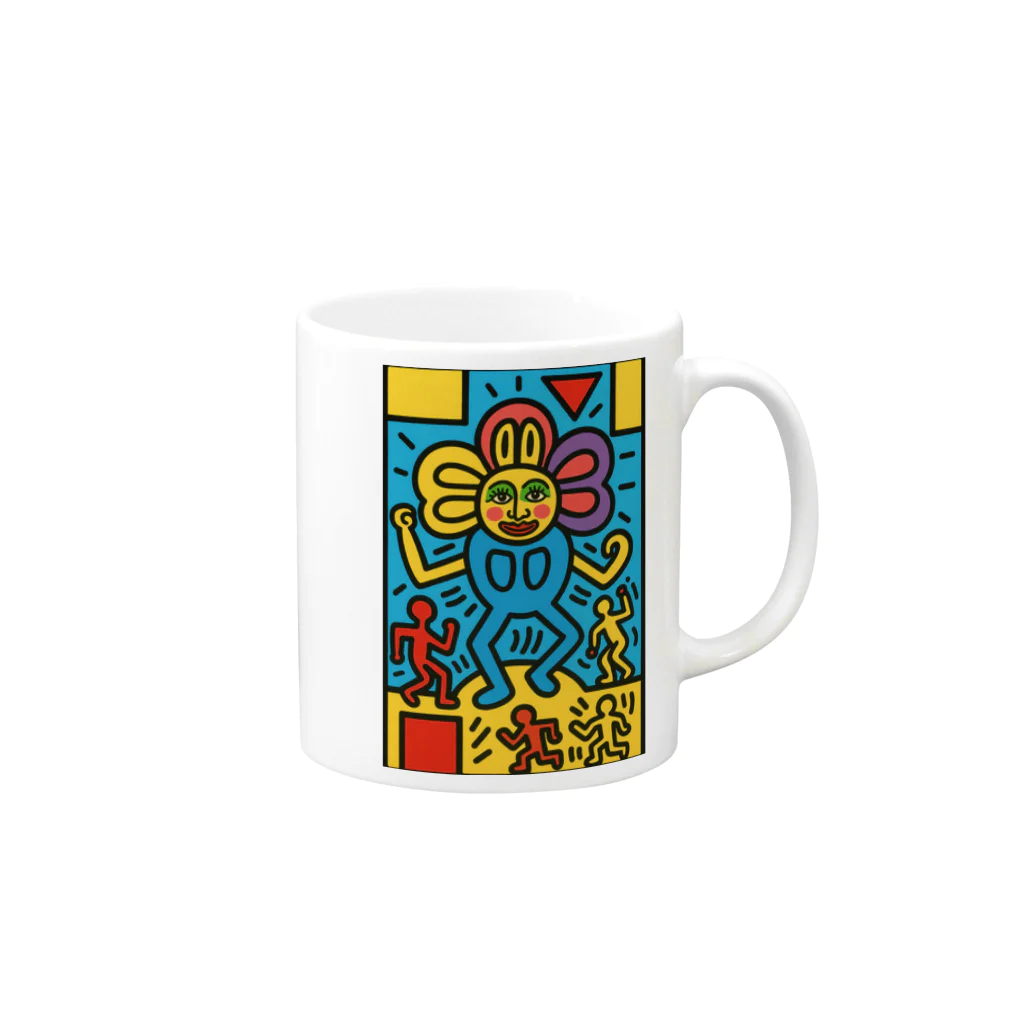 PIROTODadaismの愛の四重奏、青い猿の午後 Mug :right side of the handle