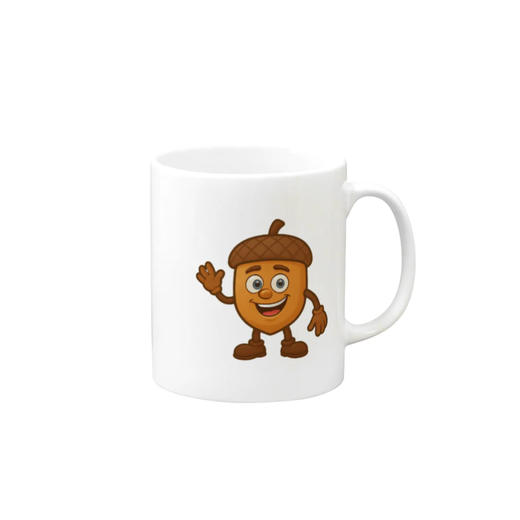 CUTiEショップのどんぐりん Mug :right side of the handle
