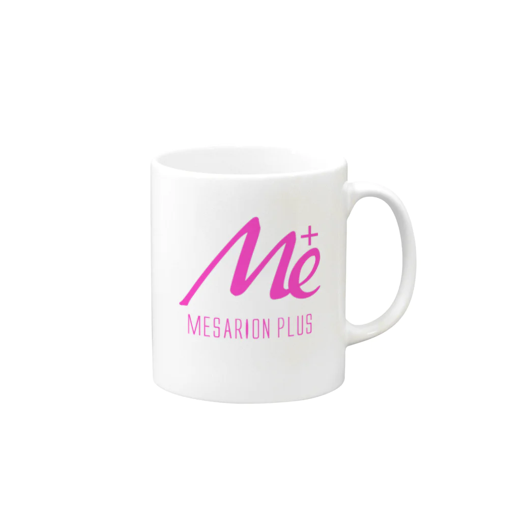 「BLACKPINK」のMESARION＋ロゴ　文字切り抜きVer（ピンク） Mug :right side of the handle