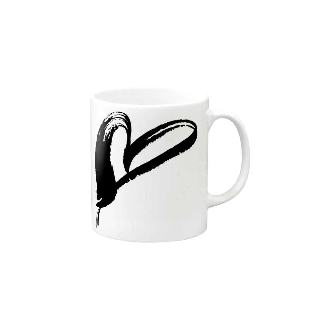 Rei Japanese Calligraphy Designのブラッシュラインシリーズ４ Mug :right side of the handle