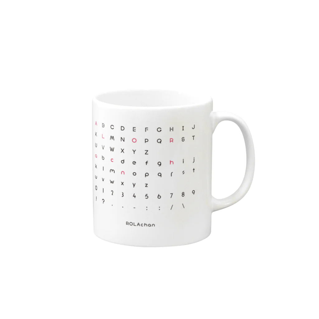 オザワタクヤのローラちゃんフォント Mug :right side of the handle