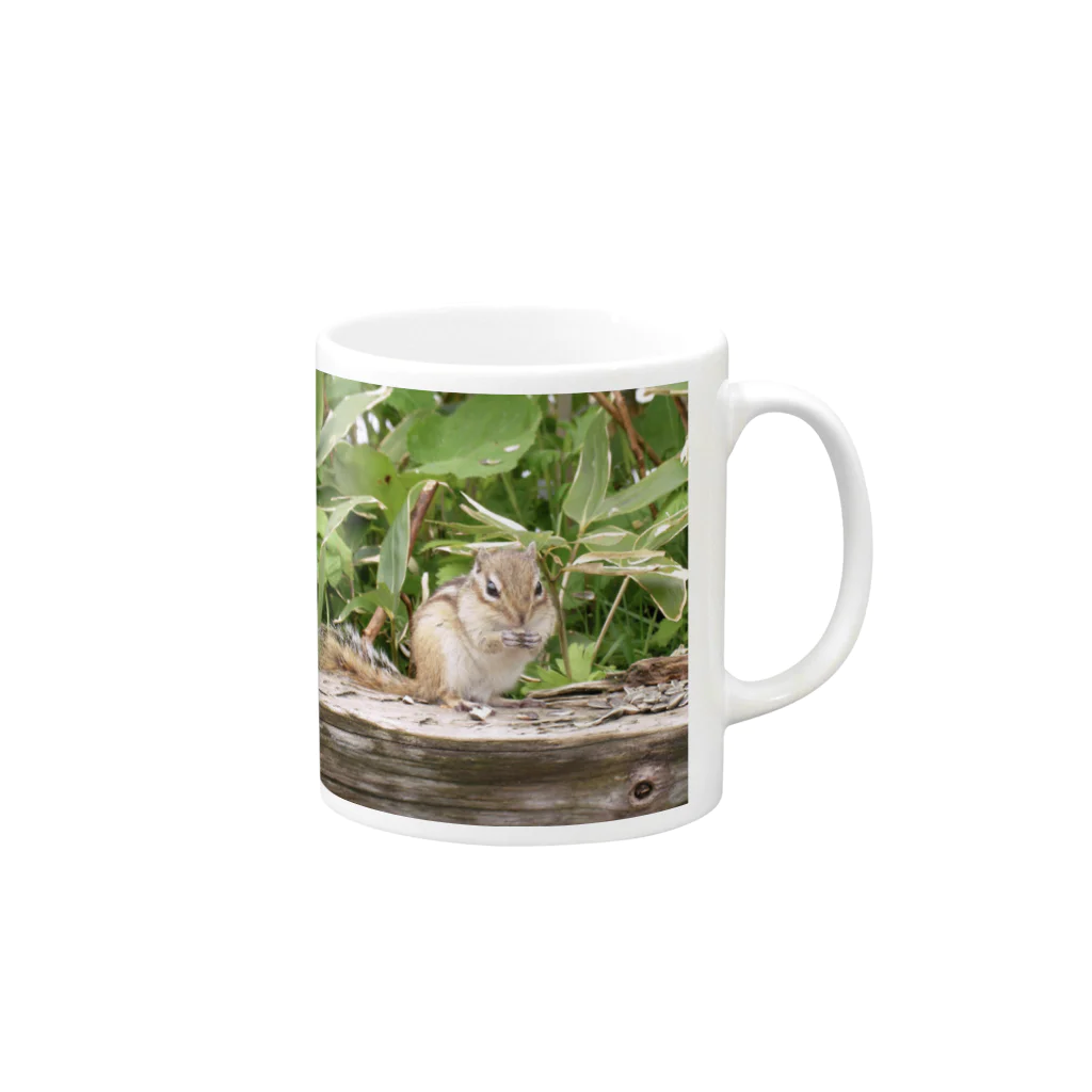 天龍光照の【100円募金】リスのキュートな食事 Mug :right side of the handle
