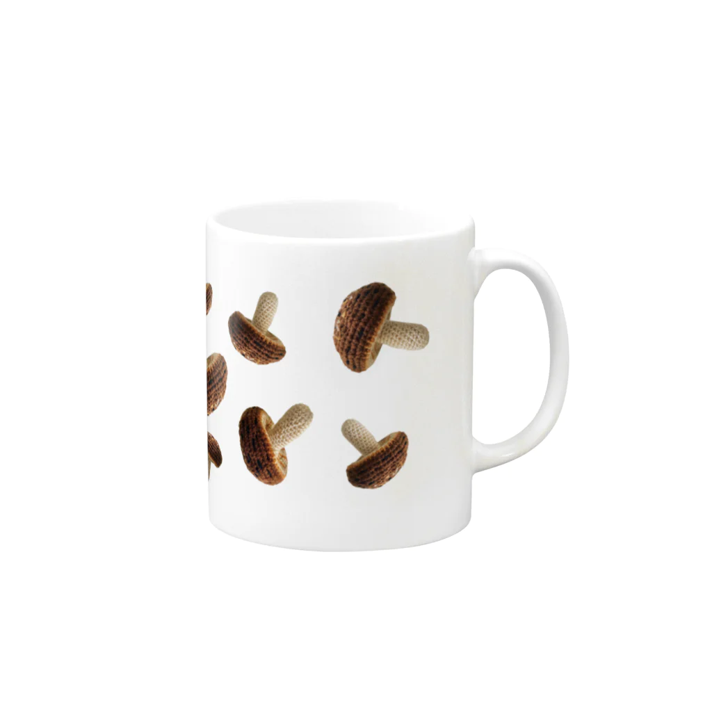 SHOP AKAONIの毛糸で編んだしいたけ Mug :right side of the handle