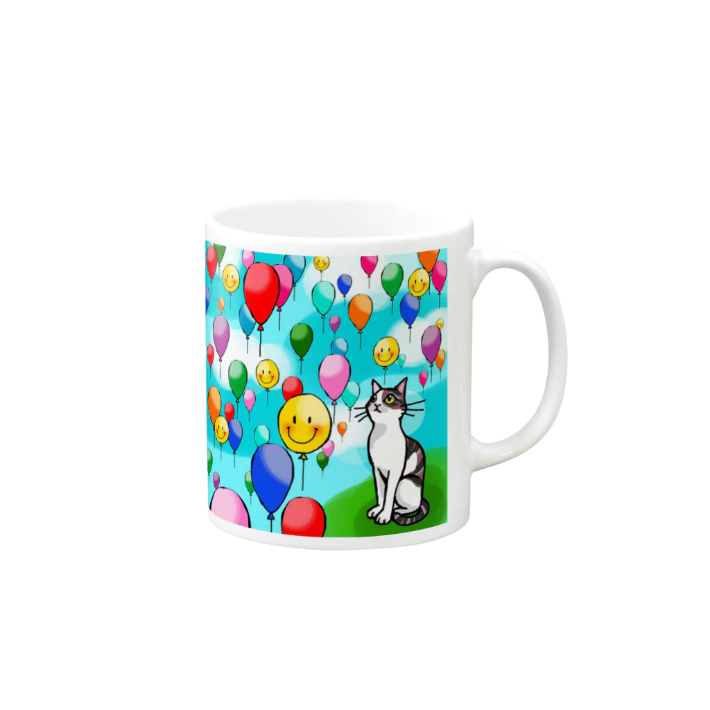 analogqueenのDreaming balloons Mug :right side of the handle