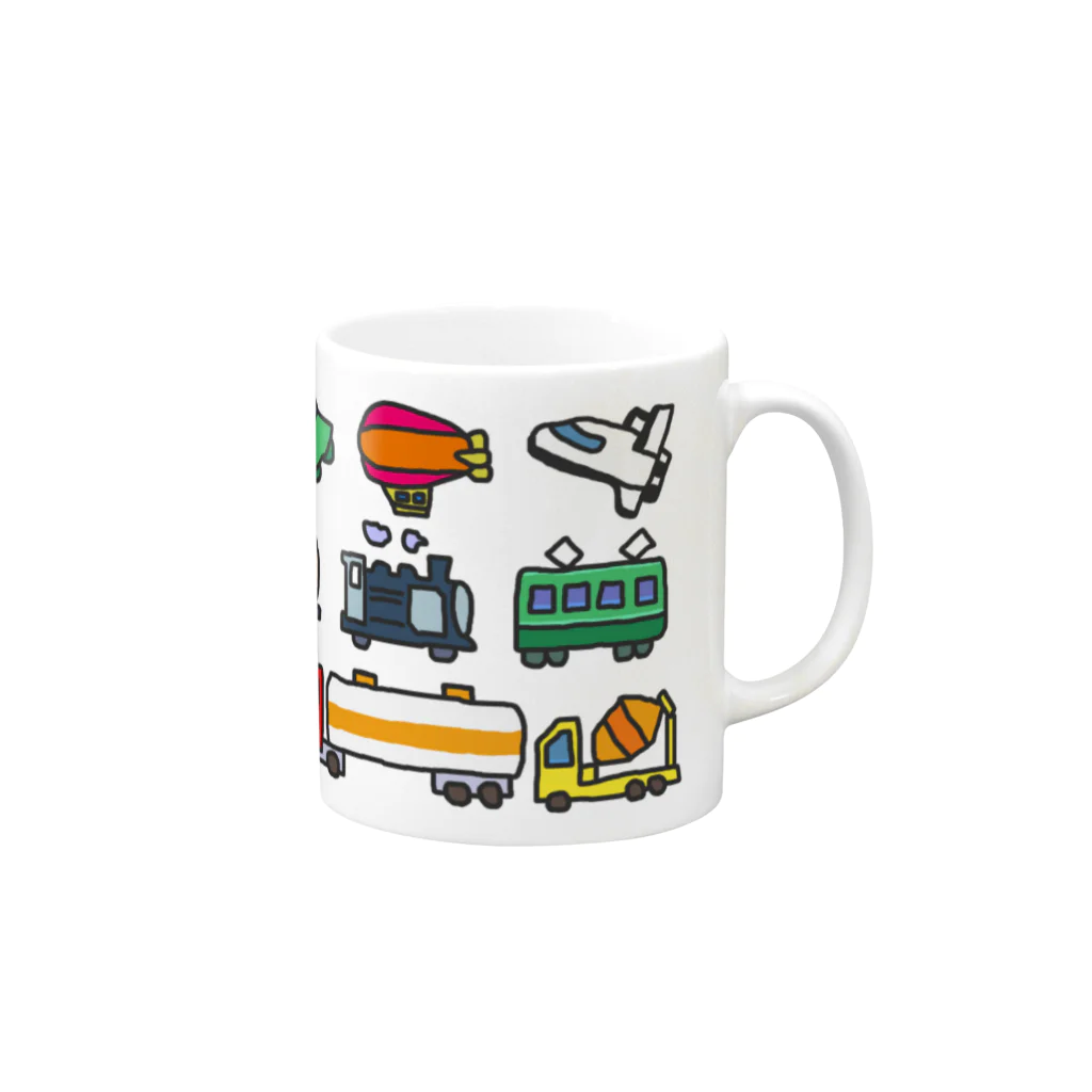 materialize.jpののりものだいずかん Mug :right side of the handle
