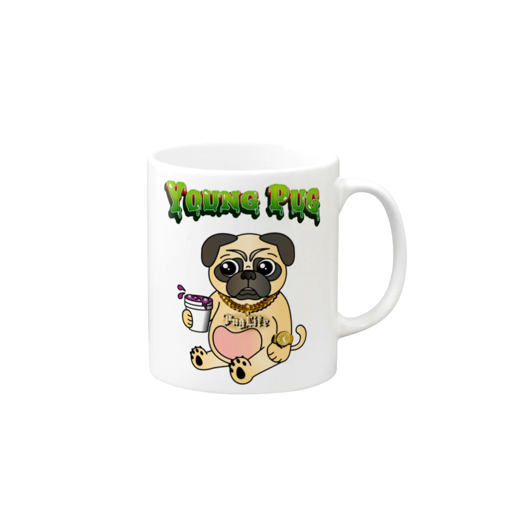 VS worldのYOUNG PUG Mug :right side of the handle