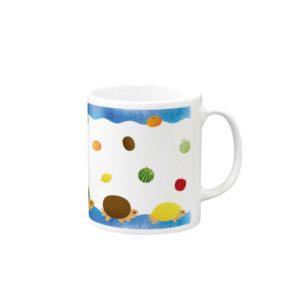 かるなぼっくすのフルーツかめンマグカップ01 Mug :right side of the handle