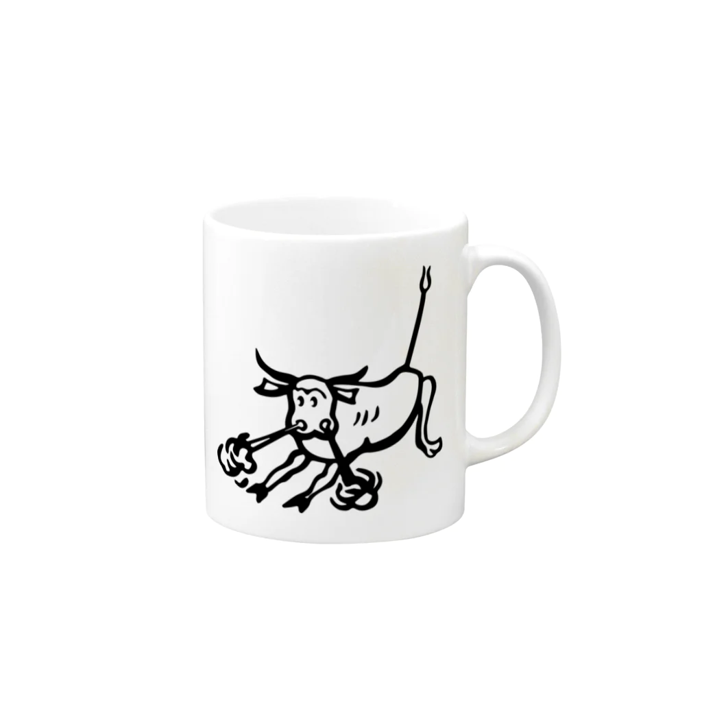 stereovisionの荒ぶる雄牛（Snorting Bull） Mug :right side of the handle